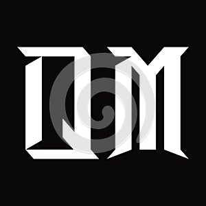 QM Logo monogram with slice shape design template