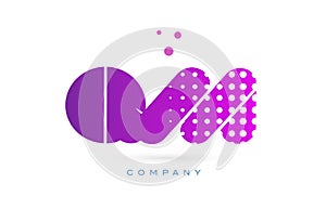 qm q m pink dots letter logo alphabet icon
