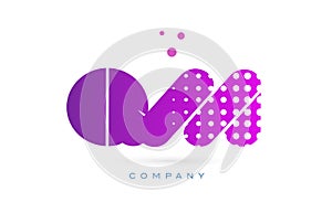 qm q m pink dots letter logo alphabet icon photo