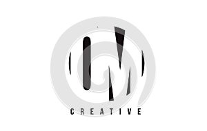 QM Q M White Letter Logo Design with Circle Background.