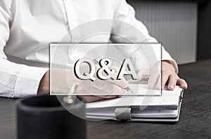QnA, QA concept. Business and legal faq. Questions and answers