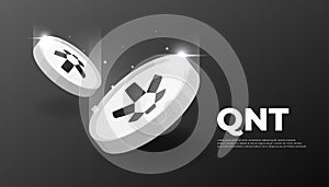 Qnt coin cryptocurrency concept banner