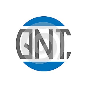 QNT letter logo design on white background. QNT creative initials circle logo concept. QNT letter design