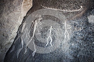 QOBUSTAN Prehistorical petroglyphs rock-painting in Azerbaijan
