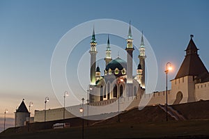 Qol Sharif mosque at night