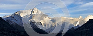 Qomolangma (Mount Everest) from Rongbuk Monastery photo
