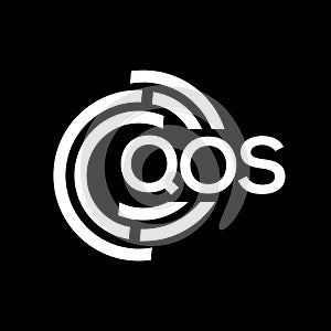 QOS letter logo design. QOS monogram initials letter logo concept. QOS letter design in black background photo