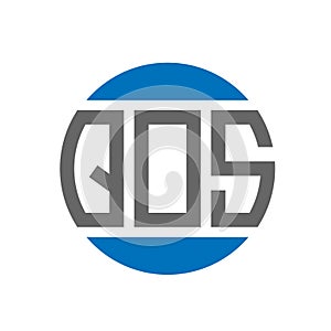 QOS letter logo design on white background. QOS creative initials circle logo concept. QOS letter design photo