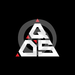 QOS triangle letter logo design with triangle shape. QOS triangle logo design monogram. QOS triangle vector logo template with red photo