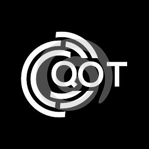 QOT letter logo design. QOT monogram initials letter logo concept. QOT letter design in black background