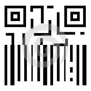 QR and barcode icon, outline style