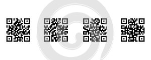Qr code in abstract style. Smartphone scan. Qr code scan icon. Vector illustration. stock image.