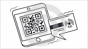 QR code and card, digital payment and technology design vector design Generative AI