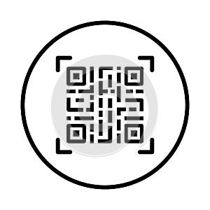 Qr, code, coding icon. Black vector graphics