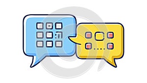 QR Code Communication Bubbles Icon Set, vector design Generative AI