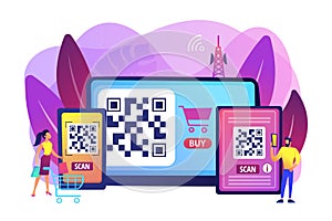 QR code concept vector illustration