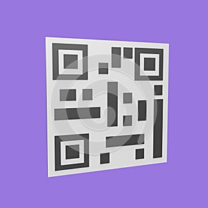 Qr code 3d icon model cartoon style concept. render illustration