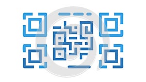 QR Code Data Transfer and Exchange Icon, vector design Generative AI