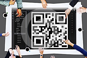 QR Code Encryption Interface Coding Concept