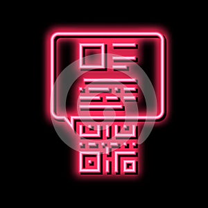 qr code for find product neon glow icon illustration