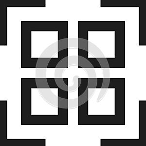 QR code in flat black style. Vector image.