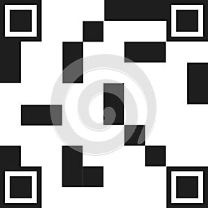 QR code in flat black style. Vector image.