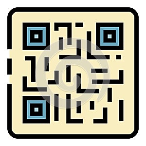 QR code in the frame icon color outline vector