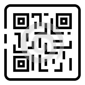 QR code in the frame icon, outline style
