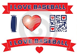 QR Code: I love baseball with red banners