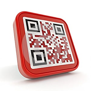 QR Code Icon 3D Rendering Vector Illustration