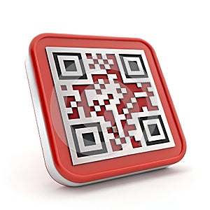 QR Code Icon 3D Rendering Vector Illustration