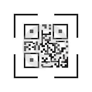 QR Code Icon - Identification Elements Illustrations, Vector Sign & Trendy Symbol