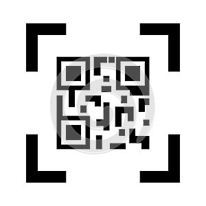 Qr code  icon or logo isolated sign symbol vector illustration