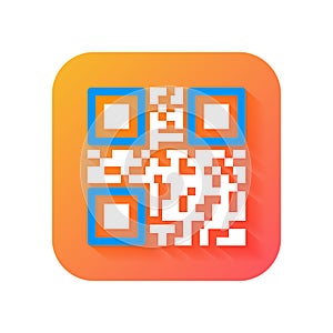 QR Code icon. Modern Icon in Flat style on Gradient background. Vector icon for any purposes, suitable for business