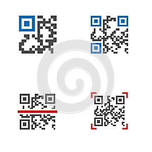 QR code icon set