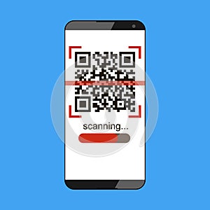 Qr Code icon for smart phone. Vector illustration