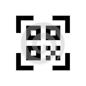 QR code icon. Stroke outline style. Line icon. Vector illustration