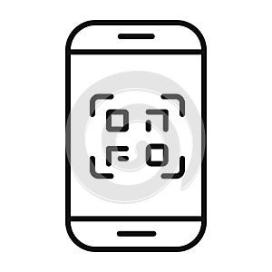QR code icon Thin line art isolated