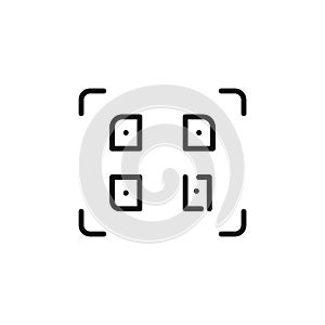 Qr code icon Thin line art isolated