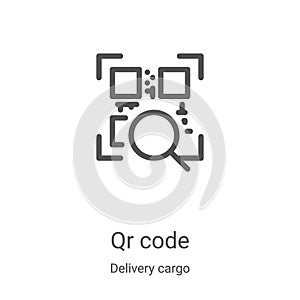 qr code icon vector from delivery cargo collection. Thin line qr code outline icon vector illustration. Linear symbol for use on