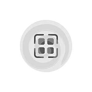QR code icon vector isolated on circle button