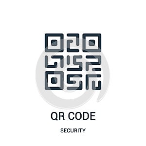 qr code icon vector from security collection. Thin line qr code outline icon vector illustration