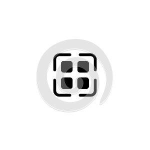 QR Code Icon Vector in Square Style