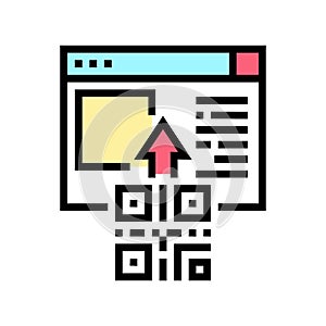 qr code internet web site color icon vector isolated illustration