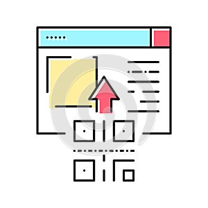 qr code internet web site color icon vector isolated illustration