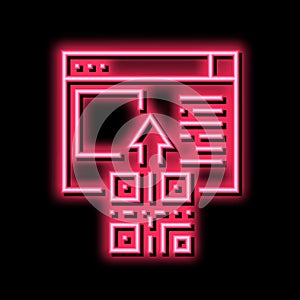 qr code internet web site neon glow icon illustration
