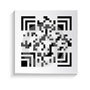 QR code isolated icon, product sticker with hidden serial number