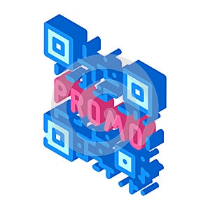 qr code isometric icon vector illustration