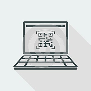 Qr code on laptop - Flat minimal icon