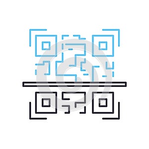 qr code line icon, outline symbol, vector illustration, concept sign